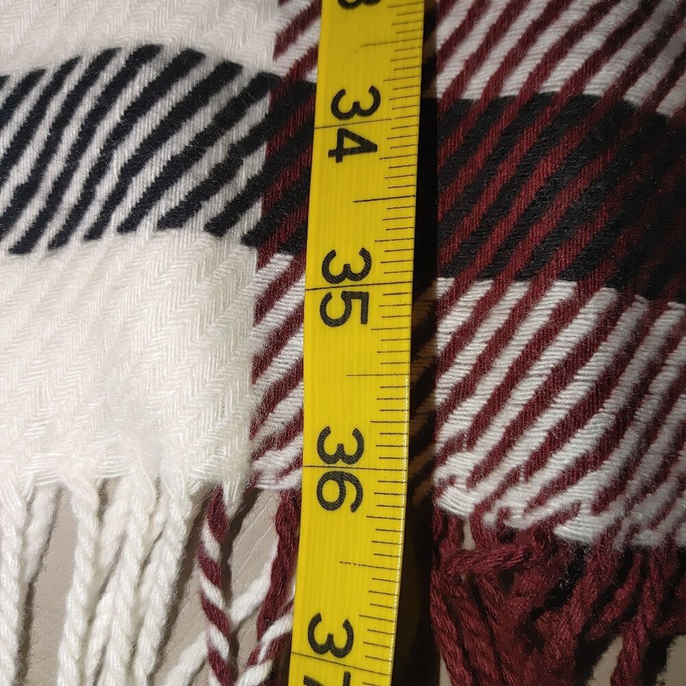 Plaid Scarf Large Wide Love Lore Oversized Fringe Detail Dual Toned Soft Wrap - Picture 8 of 8